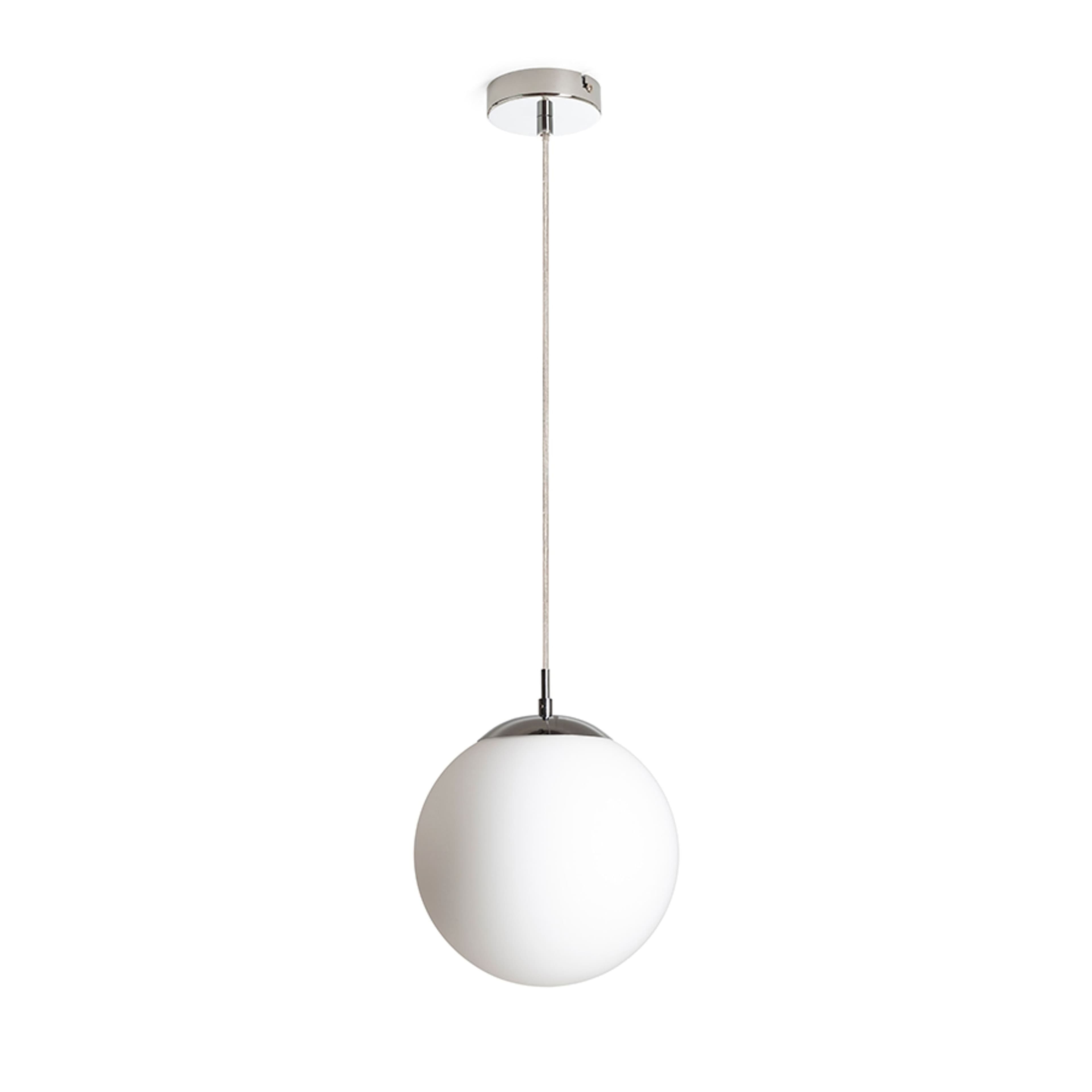 LUNA 25 Pendelleuchte Opalglas / Chrom Atmosphäre 1