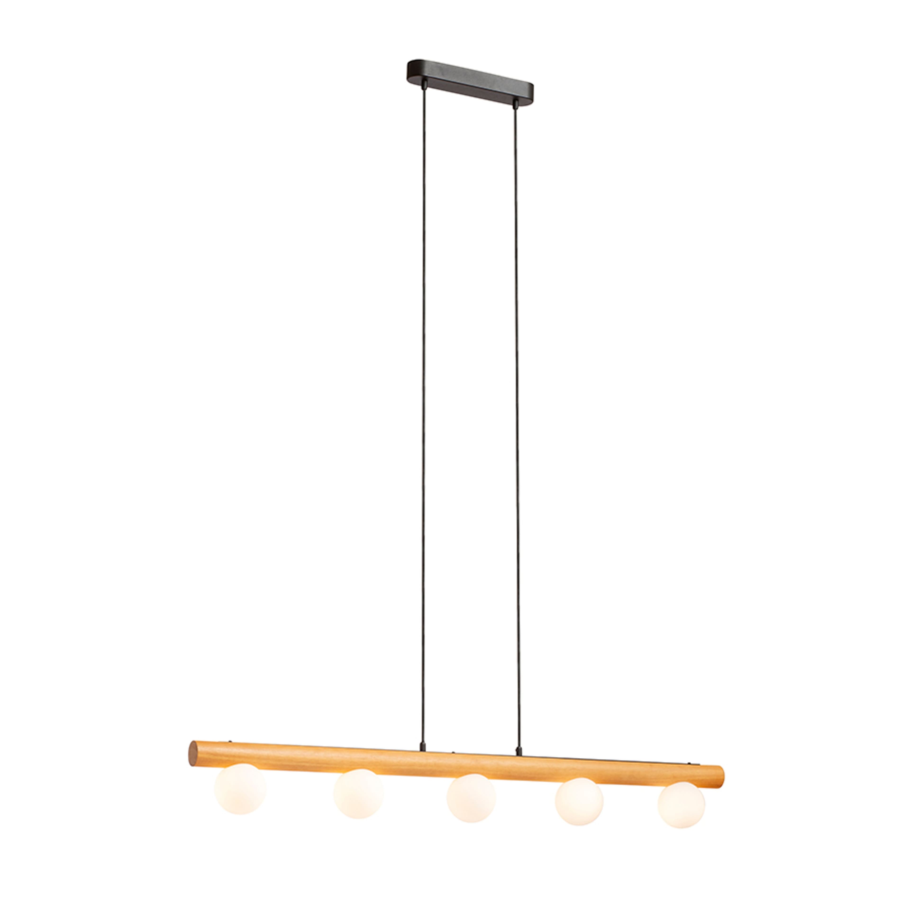 NOCTIS Pendelleuchte Holz / Opalglas Atmosphäre 1