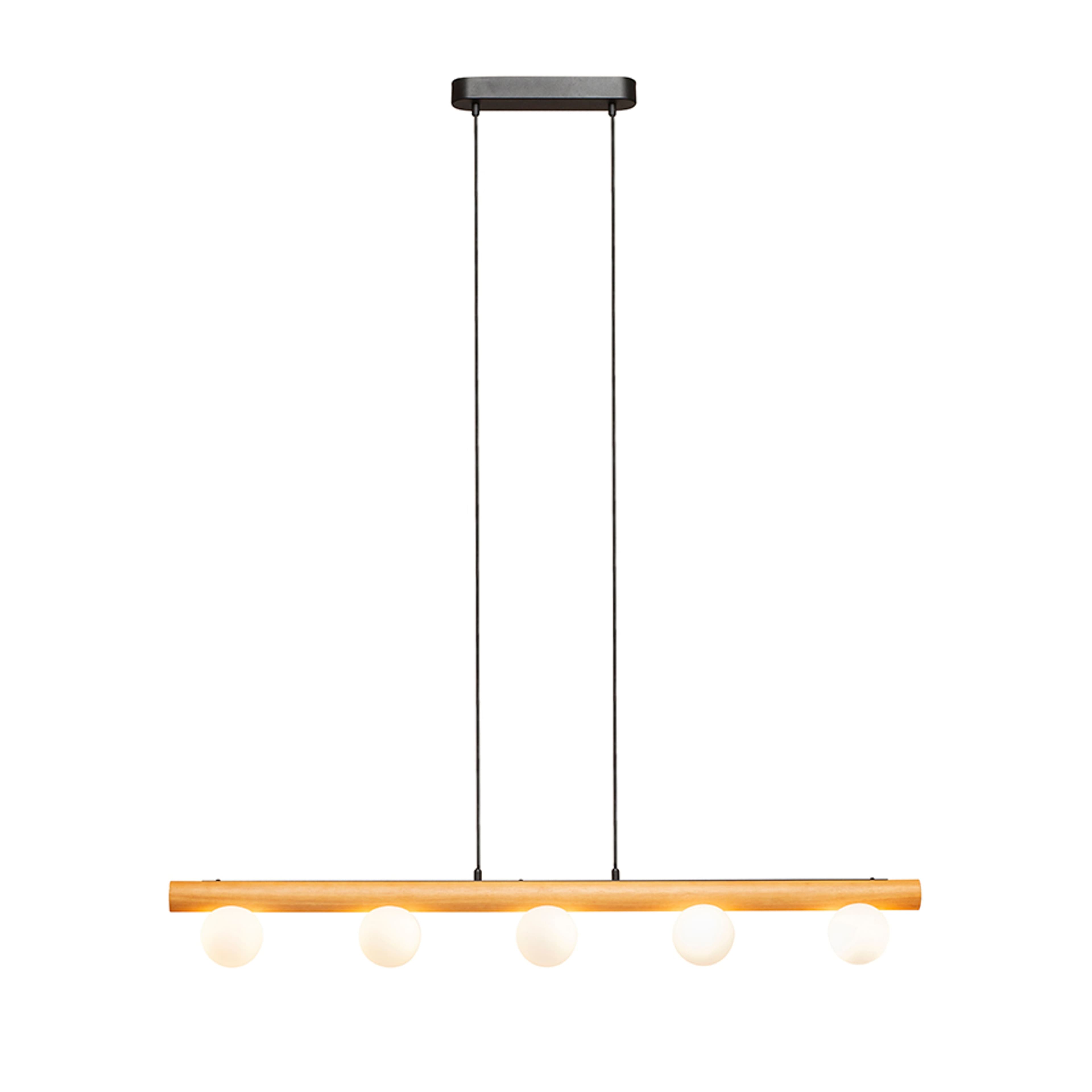 NOCTIS Pendelleuchte Holz / Opalglas Atmosphäre 2
