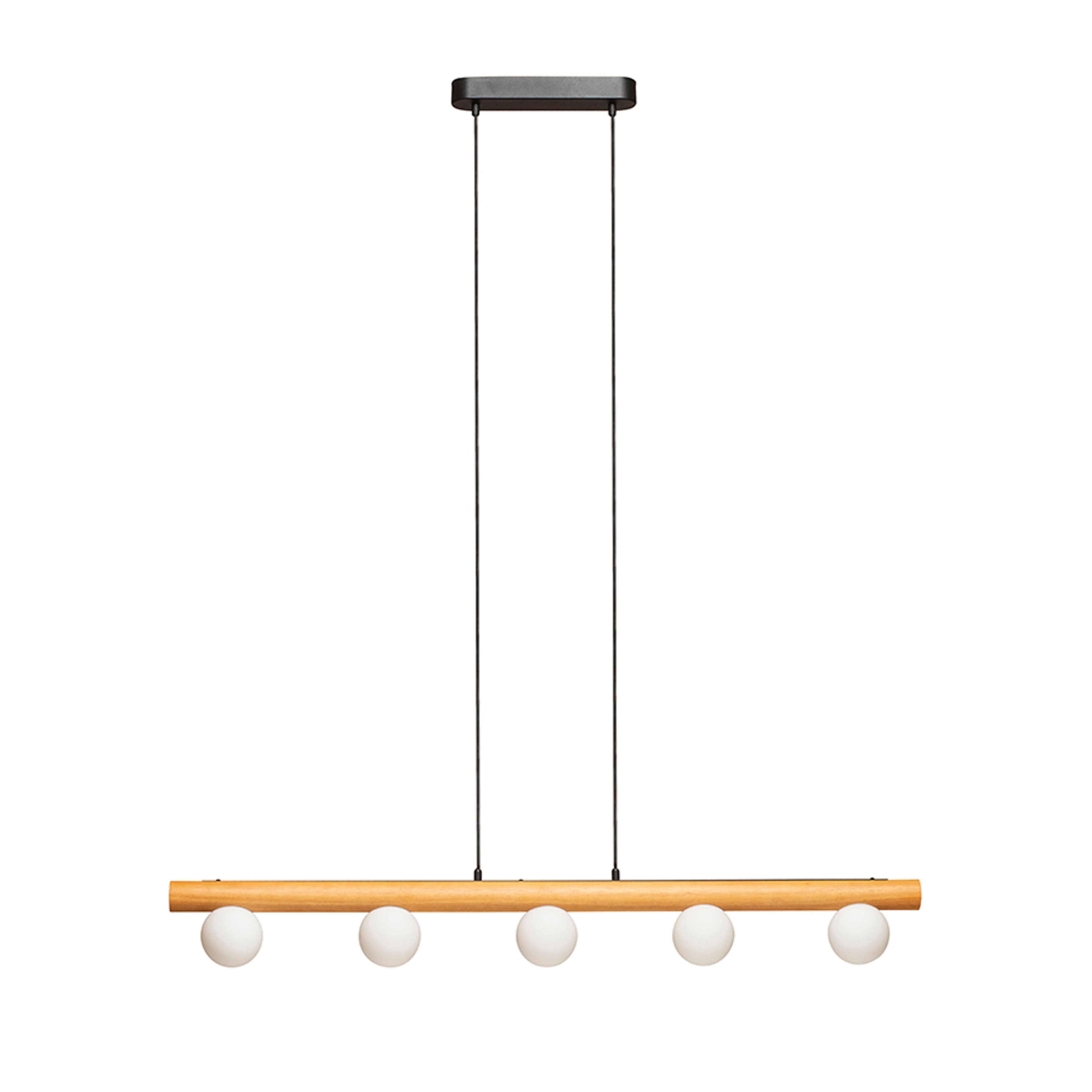 NOCTIS Pendelleuchte Holz / Opalglas Atmosphäre 3