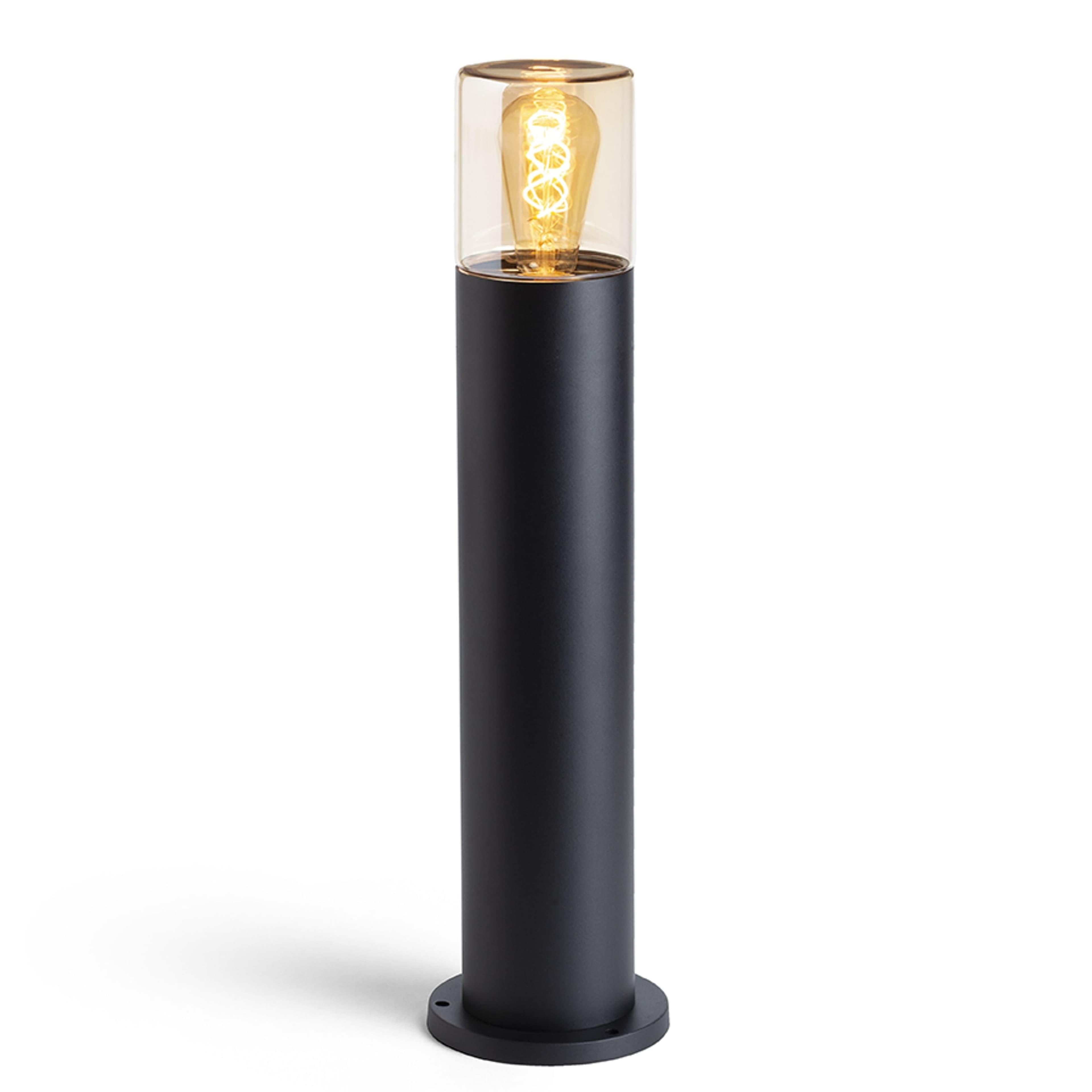 QUINN 60 Standleuchte Schwarz / bernsteinfarbenes Glas IP54 Atmosphäre 2